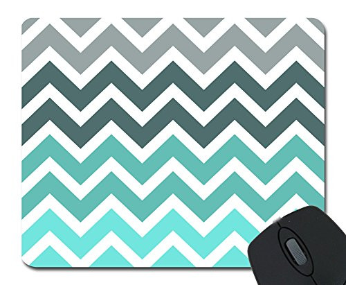 Gery Turquoise Chevron Mouse Pad Mousepad