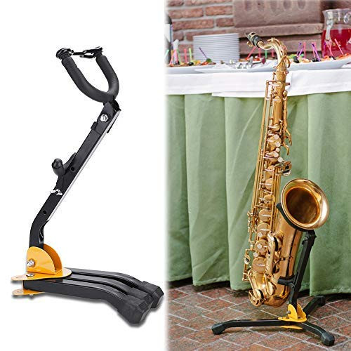 DEWIN Saxophone Stand - Foldable Saxe Sax Stand Metal Adjustable Tripod Stand with Triangle Base for Tenor and Alto