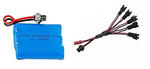 ZZBAT 3.6v 1400mah Battery  Plus USB Charger for Rc Toys Car Tank Train Robot Boat Gun AA 3.6v Rechargeable Battery Pack-Red