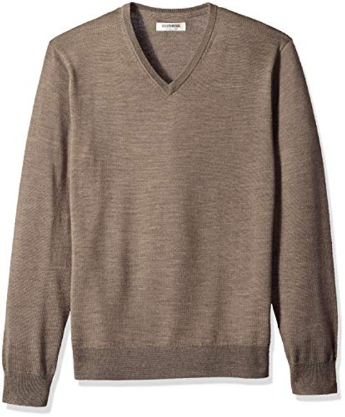 Amazon Brand - Goodthreads Mens Lightweight Merino Wool V-Neck Sweater Light Brown XX-Large