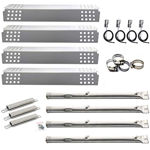 Hisencn BBQ Repair Kit Pipe Burner Tube Heat Plate Tent Shield Carry Over Crossover Tube Igniter Replacement Repair kit for Charbroil 4 Burner 463241113 463449914 Gas Grill Models Hisencn BBQ Repair Kit Pipe Burner Tube Heat Plate Tent Shield Carry Over Crossover Tube Igniter Replacement Repair kit for Charbroil 4 Burner 463241113 463449914 Gas Grill Models