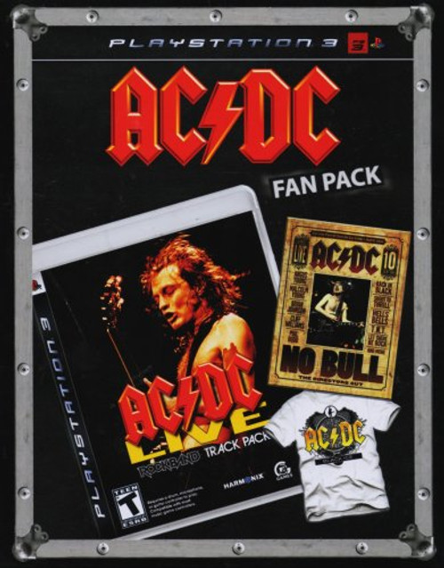 AC/DC Fan Pack Includes Playstation 3 Edition of inchAC/DC Live Rock Band Track Pack inch DVD of inchNo Bull The Directors Cut inch and AC/DC Black Ice Logo T-Shirt AC/DC Fan Pack Includes Playstation 3 Edition of inchAC/DC Live Rock Band Track Pack inch DVD of inchNo Bull The Directors Cut inch and AC/DC Black Ice Logo T-Shirt