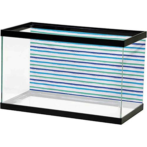 ScottDecor Harbour Stripe Terrarium Background Brushstroke Lines Backdrop in Several Tones Modern Minimalist Design Decals Sticker Royal Blue Seafoam L30 X H12 Inch