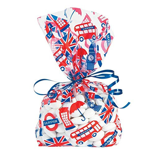 London Royal Theme Cellophane Bags - 12 ct
