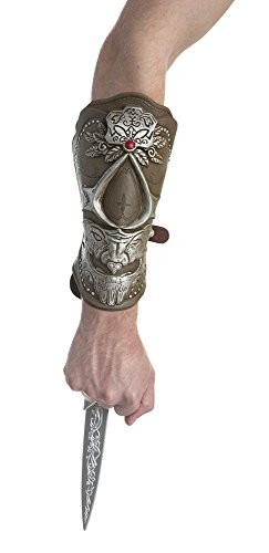 Palamon Mens Assassins Creed Ezio Bladed Gauntlet Costume Brown One Size