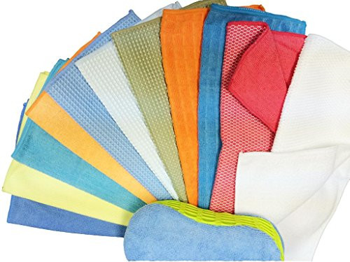 Atlas 36-Pack Microfiber Cleaning Cloths - Assortment Pack G511 Free Super Sponge Bug Scrubber