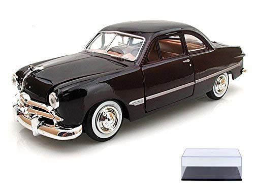 Diecast Car  and  Display Case Package - 1949 Ford Coupe Burgundy - Showcasts 73213 - 1/24 Scale Diecast Model Car w/Display Case