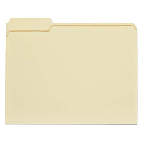 universal File Folders, 1/3 Cut Assorted, One-Ply Top Tab, Letter, Manila, 100/Box