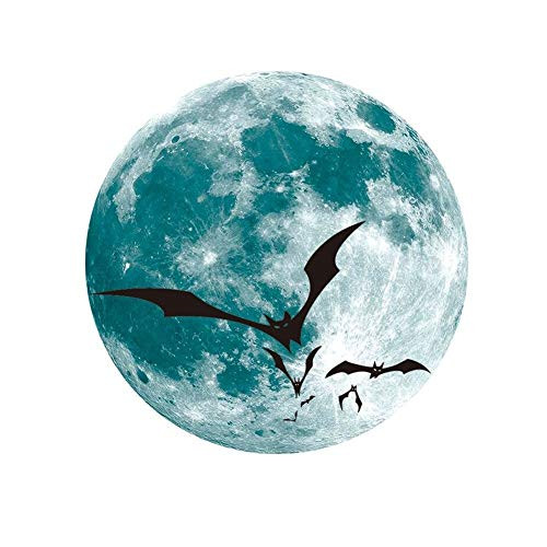 huoguo 30cm Luminous Moon Wall Sticker Glow in The Dark Halloween Stickers Room Decoration Ceiling Decals Wall Mural (Color : Vampire bat) huoguo 30cm Luminous Moon Wall Sticker Glow in The Dark Halloween Stickers Room Decoration Ceiling Decals Wall Mural (Color : Vampire bat)