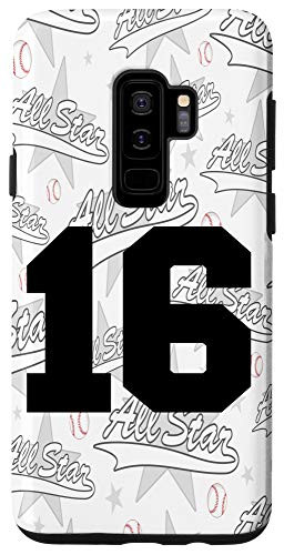 Galaxy S9Plus Baseball Case Number 16 Sixteen Gift Case