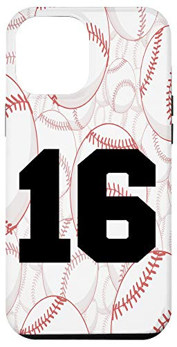 iPhone 12 Pro Max Baseball Case Number 16 Sixteen Case