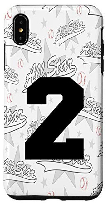 iPhone XS Max Baseball Case Number 2 Two Gift Case