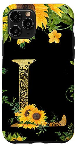 iPhone 11 Pro Sunflower Letter L Monogrammed Initial Case