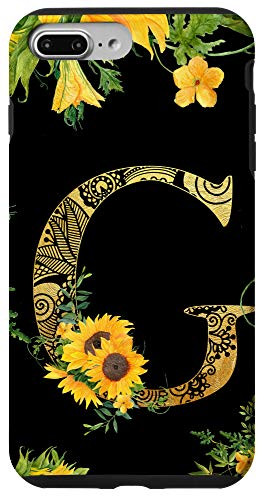 iPhone 7 Plus/8 Plus Sunflower Letter G Monogrammed Initial Case