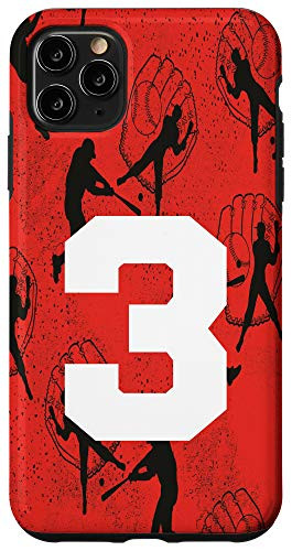 iPhone 11 Pro Max Baseball Case White Number 3 Three Case
