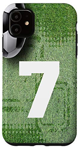 iPhone 11 Soccer Case White Number 7 Seven Case