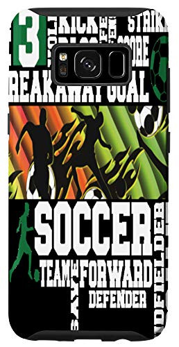 Galaxy S8 Soccer Number 3 Three Pattern Decor Black Case
