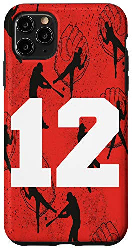 iPhone 11 Pro Max Baseball Case White Number 12 Twelve Case