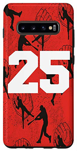 Galaxy S10Plus Baseball Case White Number 25 Twenty Five Case