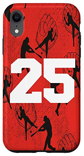 iPhone XR Baseball Case White Number 25 Twenty Five Case