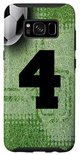 Galaxy S8 Soccer Case Black Number 4 Four Case