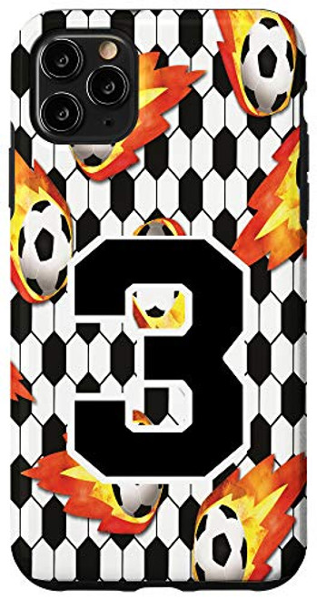 iPhone 11 Pro Max Soccer Number 3 Three Case