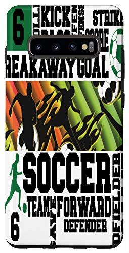 Galaxy S10Plus Soccer Number 6 Six Pattern Decor Case