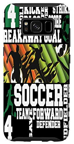 Galaxy S8 Soccer Number 4 Four Pattern Decor Black Case