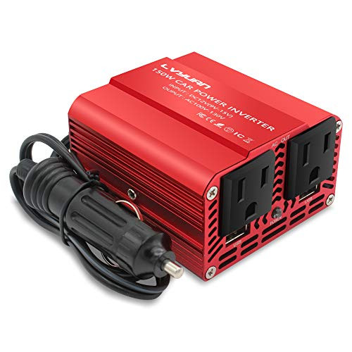 Cantonape 150W Power Inverter for Car DC 12V to 110V AC Car Inverter Converter with 3.1A Dual USB Charger Car Adapter Cantonape 150W Power Inverter for Car DC 12V to 110V AC Car Inverter Converter with 3.1A Dual USB Charger Car Adapter