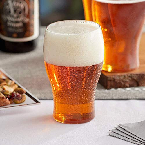 Minoqi 10 oz Clear Plastic Beer GLASS Disposable Beer Can  Crystal Clear, Shatterproof PET Plastic-4 pcs