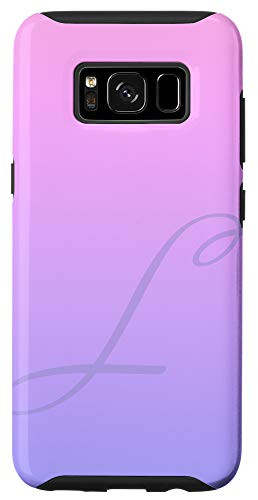 Galaxy S8 Monogram L Letter L Initial Pink Purple Color Gradient Ombre Case