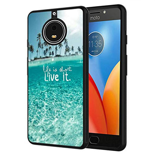 Moto E4 Plus Case,Ocean Sea Life is Short Live it Design Shockproof Slim Anti-Scratch TPU Rubber Protective Case Cover for Motorola Moto E4 Plus