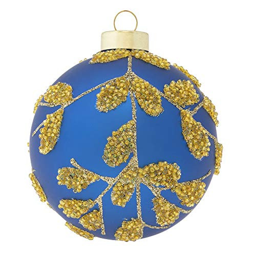 kat Plus annie Blue and Gold Leaf Round, Blue  and  Gold