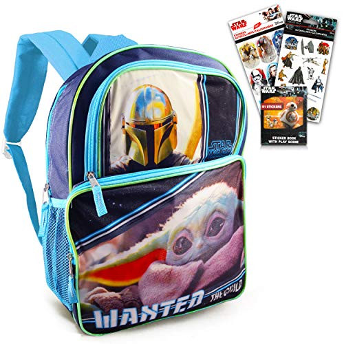 Baby Yoda The Child Activity Bundle Mandalorian Baby Yoda School Bag Set - Large 16" Mandalorian Backpack with Star Wars Stickers (Baby Yoda School Supplies)