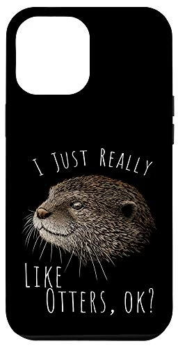 iPhone 12 Pro Max I Just Really Like Otters Ok l Funky Otter Drawing Case