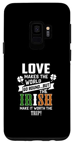 Galaxy S9 Love Makes The World Go Round Funny Irish Shamrocked Gift Case