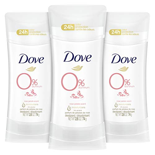 Dove 0 percent Aluminum Free Deodorant 24-hour Odor Protection Rose Petals Deodorant for Women 2.6 OZ, 3 Count Dove 0 percent Aluminum Free Deodorant 24-hour Odor Protection Rose Petals Deodorant for Women 2.6 OZ, 3 Count