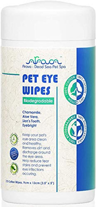 Arava Pet Eye Wipes - for Dogs Cats Puppies and Kittens - 100 Count - Natural and Aromatherapy Medicated - Removes Dirt Crust and Discharge - Prevents Tear Stain Infections and Irritations - Soft and Gentle Arava Pet Eye Wipes - for Dogs Cats Puppies and Kittens - 100 Count - Natural and Aromatherapy Medicated - Removes Dirt Crust and Discharge - Prevents Tear Stain Infections and Irritations - Soft and Gentle