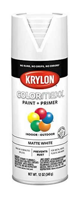 Krylon K05591007 COLORmaxx Spray Paint, Aerosol, White