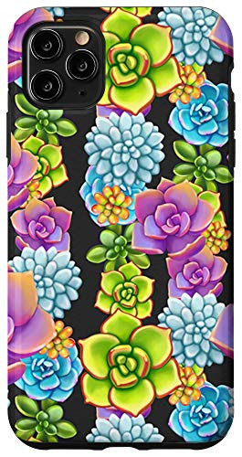 iPhone 11 Pro Max Succulent Cactus Garden Watercolor Colorful cacti Plants Case