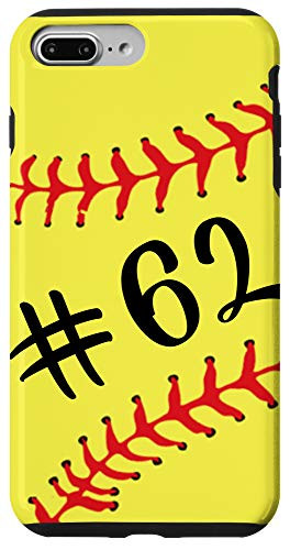 iPhone 7 Plus/8 Plus Softball Player  62 Jersey No 62 Number Ball Sport Gift Idea Case