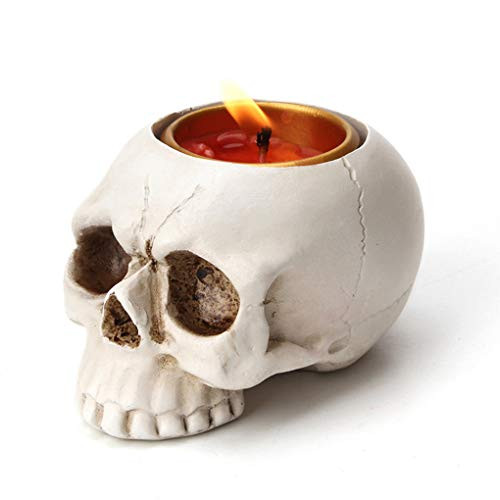 1 PCS Skeleton Skull Candlestick Holder Halloween Home Party Decorative Resin Skeleton Candle Holder Themed Bar Decoration