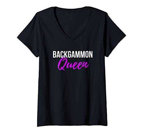 Womens Backgammon Queen Board Games V-Neck T-Shirt