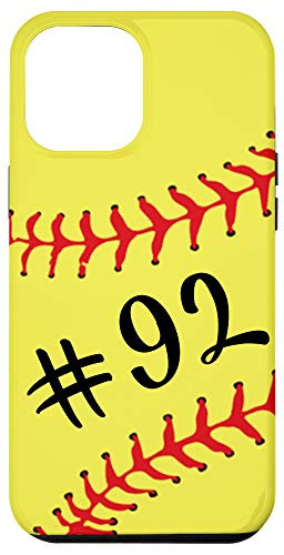 iPhone 12 Pro Max Softball Player 92 Jersey No  92 Uniform Number Ball Gift Case