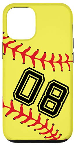 iPhone 12/12 Pro Softball Player  08 Jersey No 08 Number Ball Sport Gift Idea Case