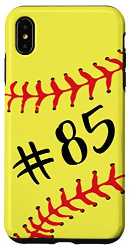 iPhone XS Max Softball Player 85 Jersey No  85 Uniform Number Ball Gift Case