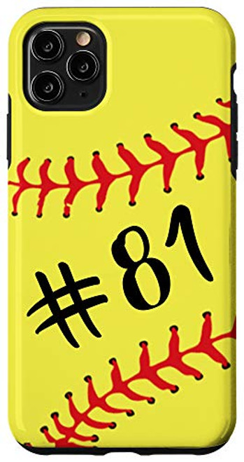 iPhone 11 Pro Max Softball Player 81 Jersey No 81 Uniform Number Ball Gift Case iPhone 11 Pro Max Softball Player 81 Jersey No 81 Uniform Number Ball Gift Case