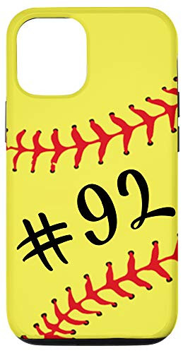 iPhone 12/12 Pro Softball Player 92 Jersey No  92 Uniform Number Ball Gift Case