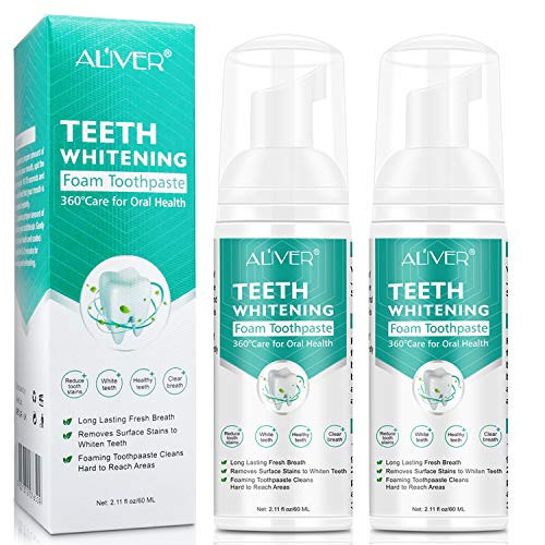 Teeth Whitening Toothpaste, 2 Pack Citrus Baking Soda Toothpaste, Foam Whitening Toothpaste, Ultra-fine Mousse Foam Deeply Cleaning Gums, Stain Removal, Natural Mouth Wash Water (2 x 60ml) Teeth Whitening Toothpaste, 2 Pack Citrus Baking Soda Toothpaste, Foam Whitening Toothpaste, Ultra-fine Mousse Foam Deeply Cleaning Gums, Stain Removal, Natural Mouth Wash Water (2 x 60ml)