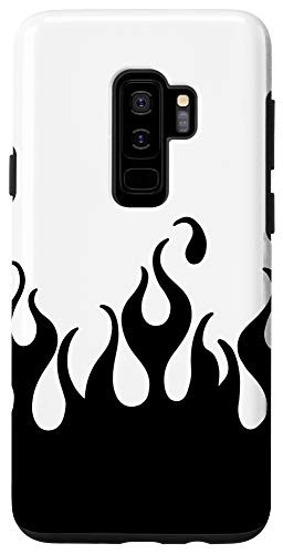 Galaxy S9Plus Y2K Aesthetic Black Flames White 90's E-Girl EBoy Case
